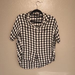 Madewell black check flannel courier oversized top